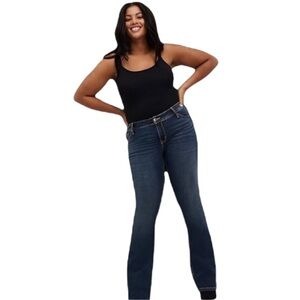 Torrid Super High Rise High Waist Dark Wash Slim Stretch‎ Bootcut Jeans